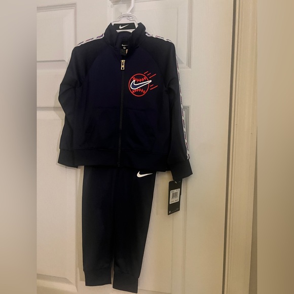 Nike Toddler Boy 2 Piece Jogging Set Baseball, Navy Blue Tracksuit - Picture 1 of 5